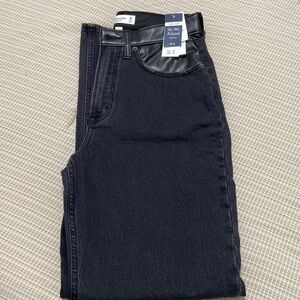 Abercrombie&Fitch mixed fabric Curve Love High rise 90s relaxed jeans